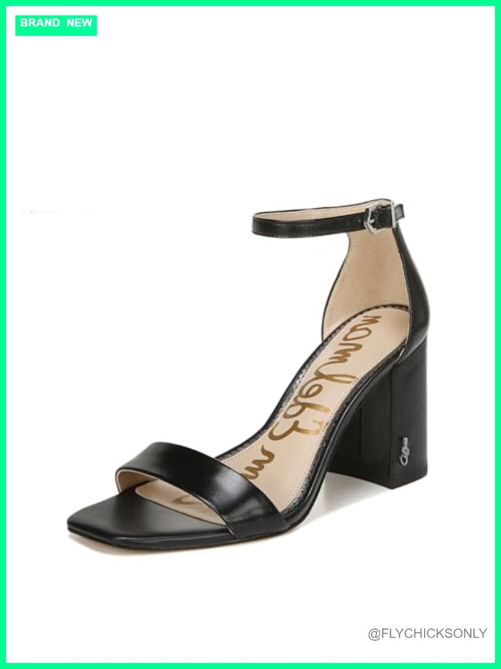 Sam Edelman Daniella Block Heeled Sandal Leather Ankle Strap Open Toe Heels